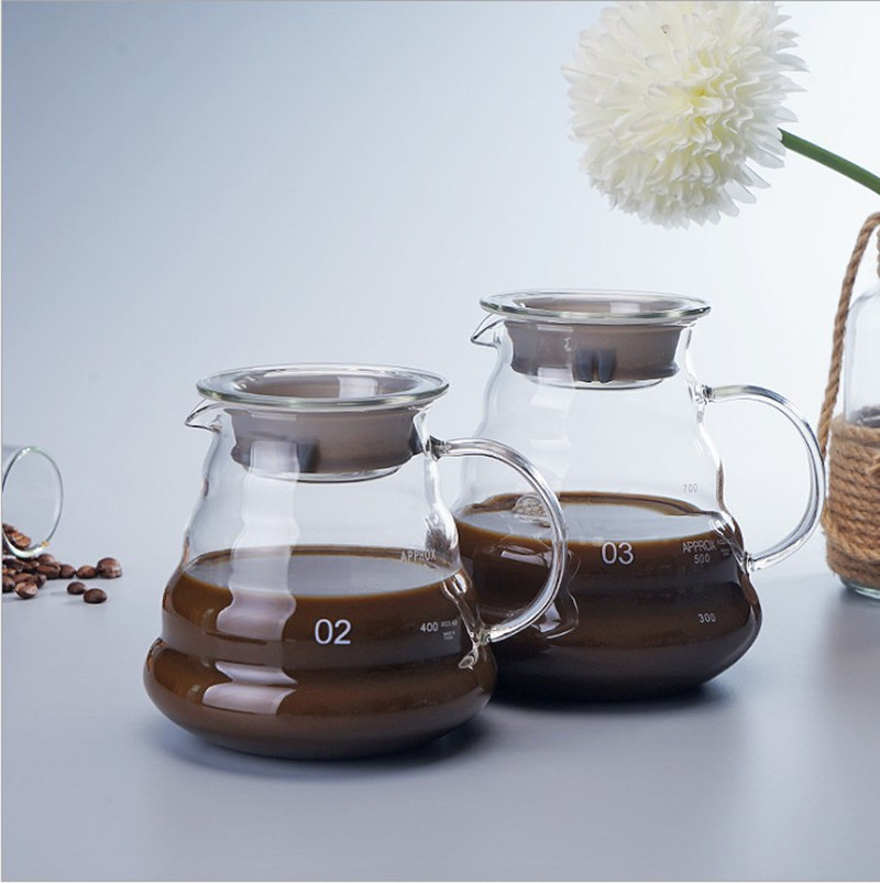 Oficina de vidrio borosilicato mano cafetera nube olla filtro taza filtro compartir olla hogar cafetera