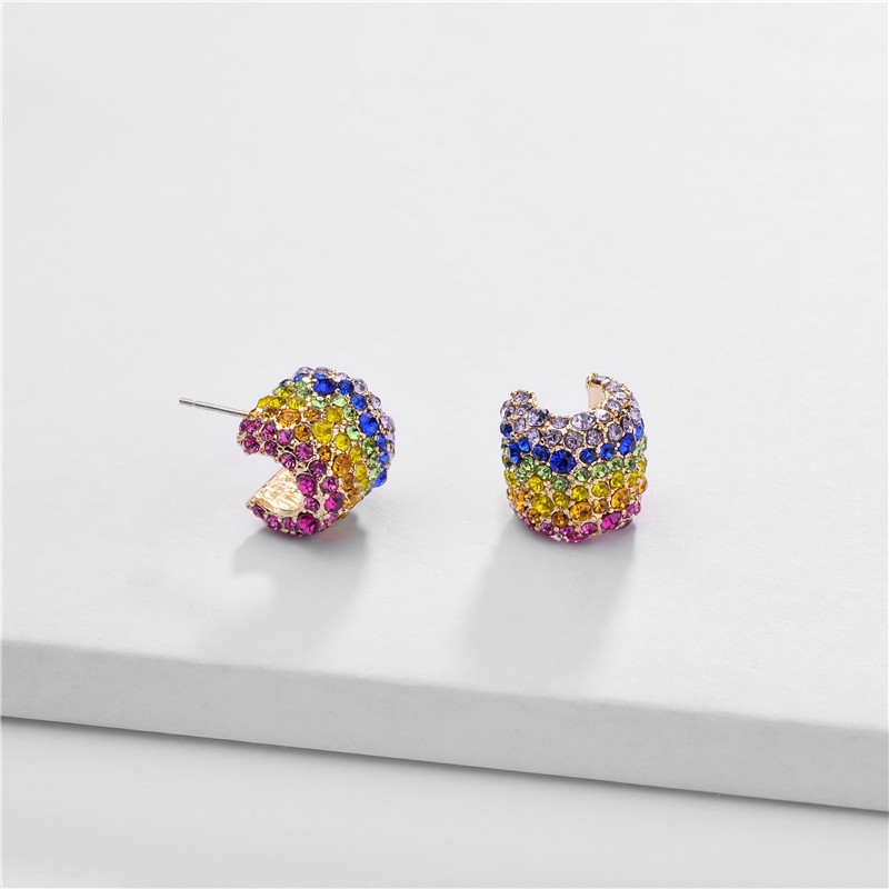 Earrings Jewelry Copper Pieces Rainbow Color Gemstone Diamond 925 Silver Needle Female Earrings display picture 2