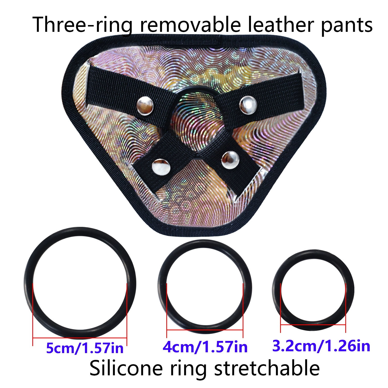 Модифицированные штаны из кожи, имитация, мастурбация, массаж, массажер, серьги 3 кольца (Dukes) F96
