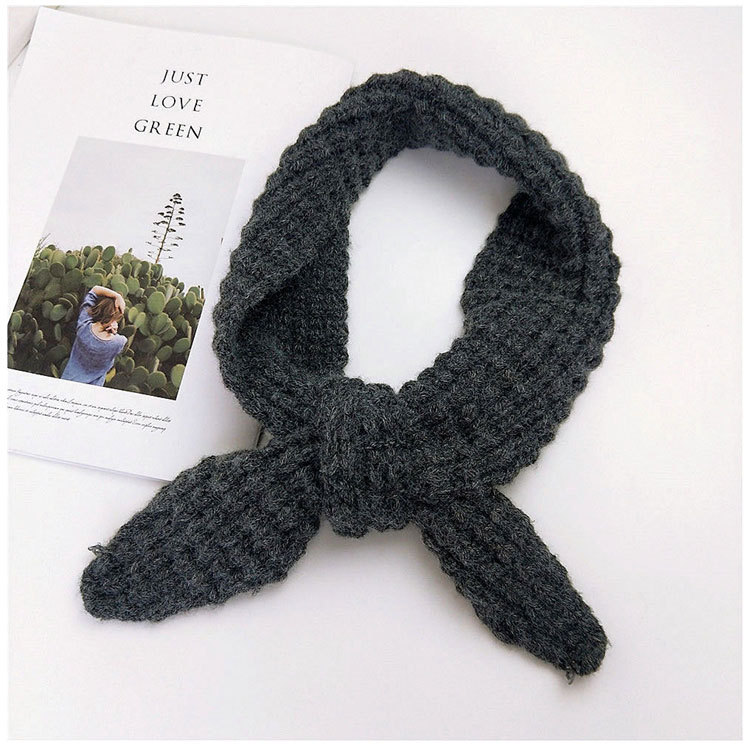 New Corn Grain Solid Color Scarf Knitted Wool Scarf Student Warm Scarf display picture 10