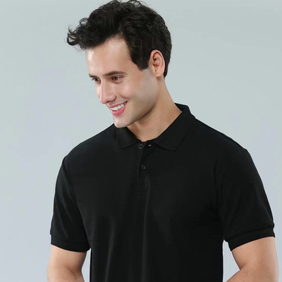 CVC珠地网眼纯色polo衫  活动文化衫广告衫工作服T恤衫220G定制|ms