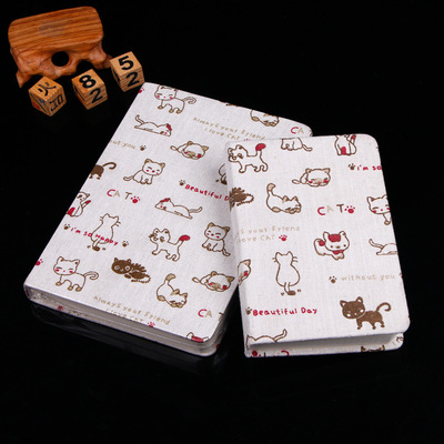 厂家直销笔记本学生用麻布硬面笔记本a6布面印花笔记本小方格记事|ms