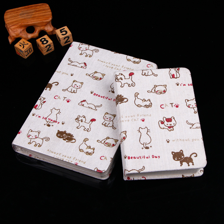 厂家直销笔记本学生用麻布硬面笔记本a6布面印花笔记本小方格记事|ms