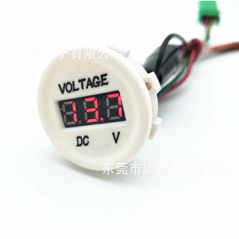 车载摩托车游艇车载电压表 测量范围5-30V DS4010 白壳  工厂直销