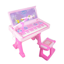 贝芬乐小猪儿童电子琴带麦克风女孩早教玩具书桌琴宝宝生日礼物