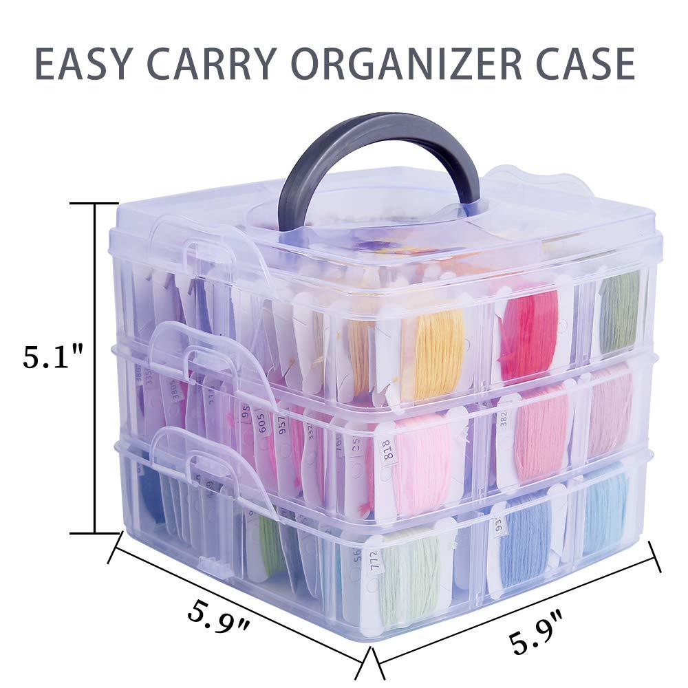 Kit de Linha de Bordado Com Caixa Organizadora