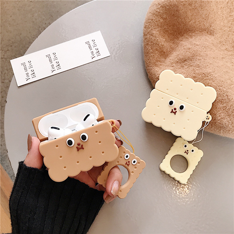Airpods Pro 3rd Generation Cute Biscuit Silicone Earphone Protective Case For Airpods2 display picture 13