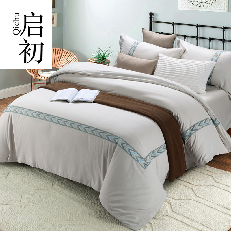 Nantong Solid Simplicity Dyed hotel hotel sheet Quilt cover characteristic theme Homestay Inn Four piece suit