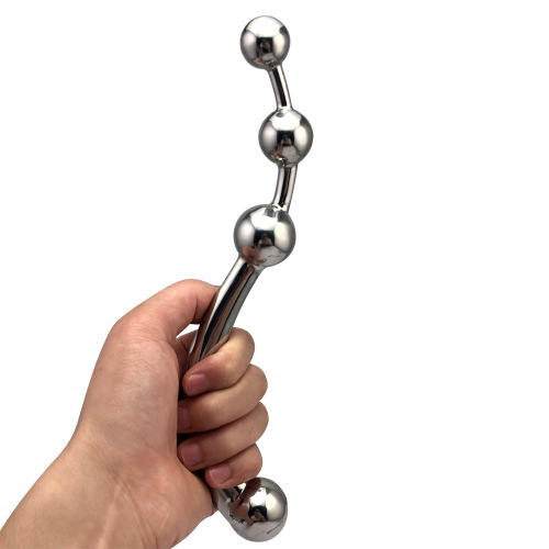 Stainless steel prostate bead massager, masturbation stick, anal plug, adult sex toy, hot-selling foreign trade product