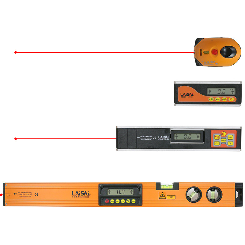 莱赛水平尺数字显示坡度测量水平尺水平仪带激光点