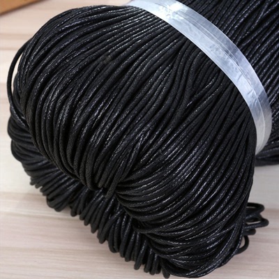 货源厂家直销国产棉蜡绳1.5MM-3.5MM黑色环保蜡线编织专用绳批发