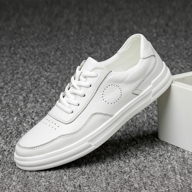 男士休闲鞋秋季男潮鞋男士运动休闲鞋小白鞋百搭板鞋真皮皮鞋男