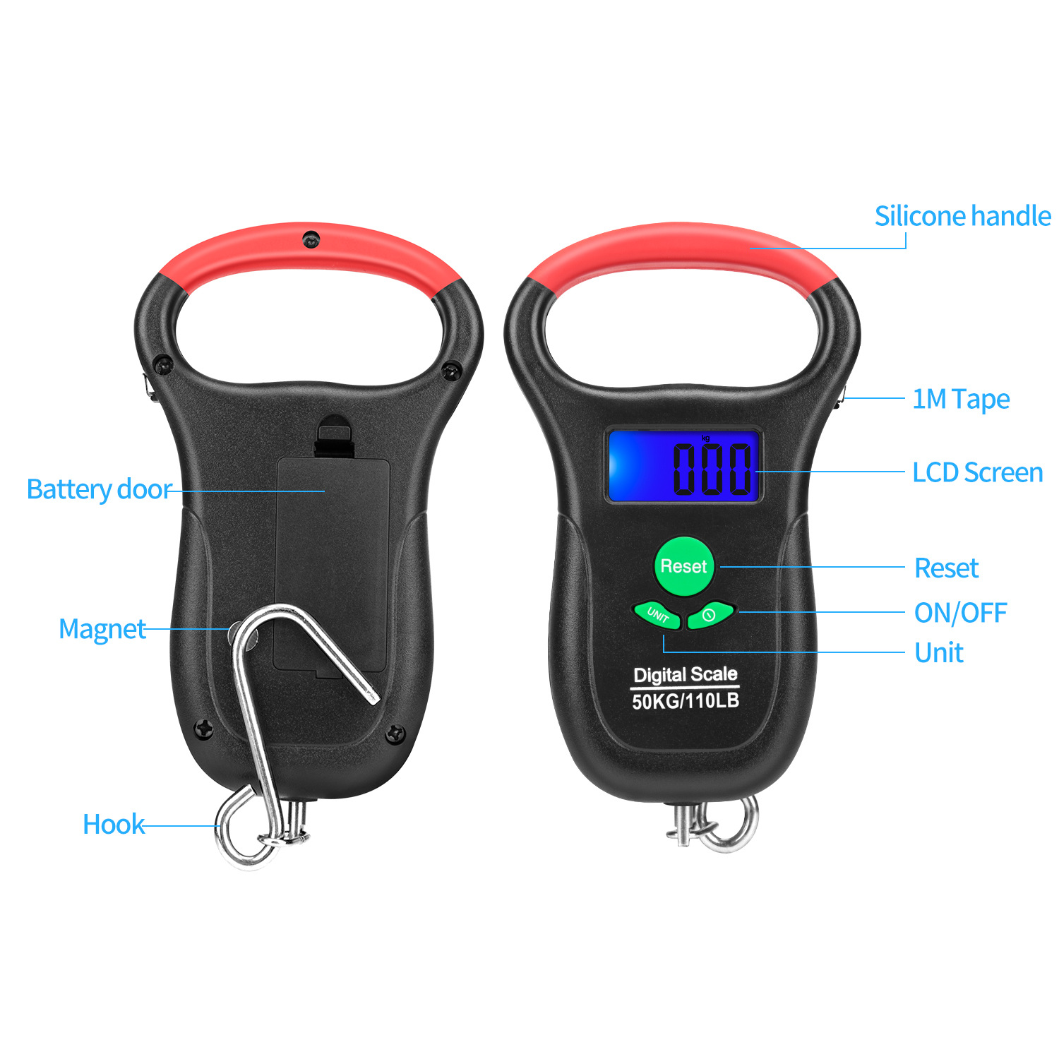 Factory direct selling 50kg multifunctional fishing scales Practice…