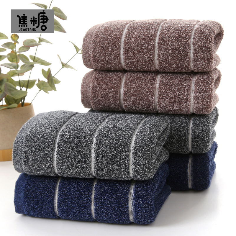 AB stripe thickening towel gift Use water uptake Washcloth gift Gifts customized logo Embroidered daily necessities