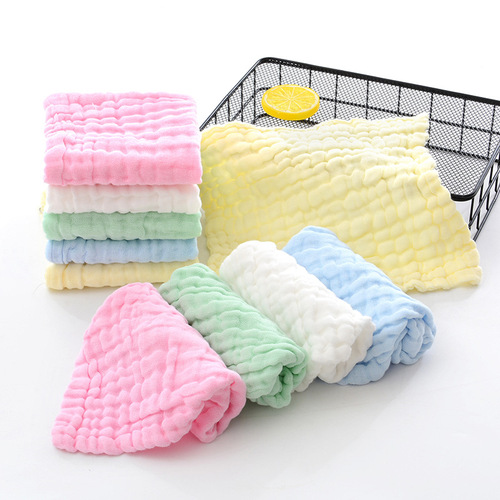 Six-layer gauze seersucker square towel baby small towel baby saliva towel baby supplies supermarket supply wholesale