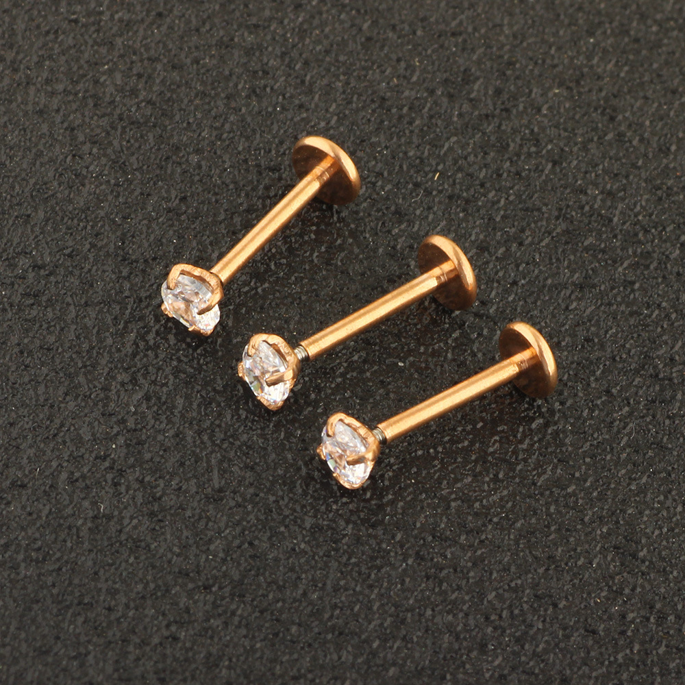7-Piece Stainless Steel Diamond Earring Nose Nail Lip Tongue Piercing Jewelry Set detail image 9