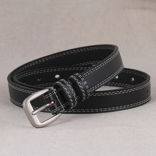 Double line women's belt Korean version versatile women's belt simple casual pin buckle jeans belt factory direct sale