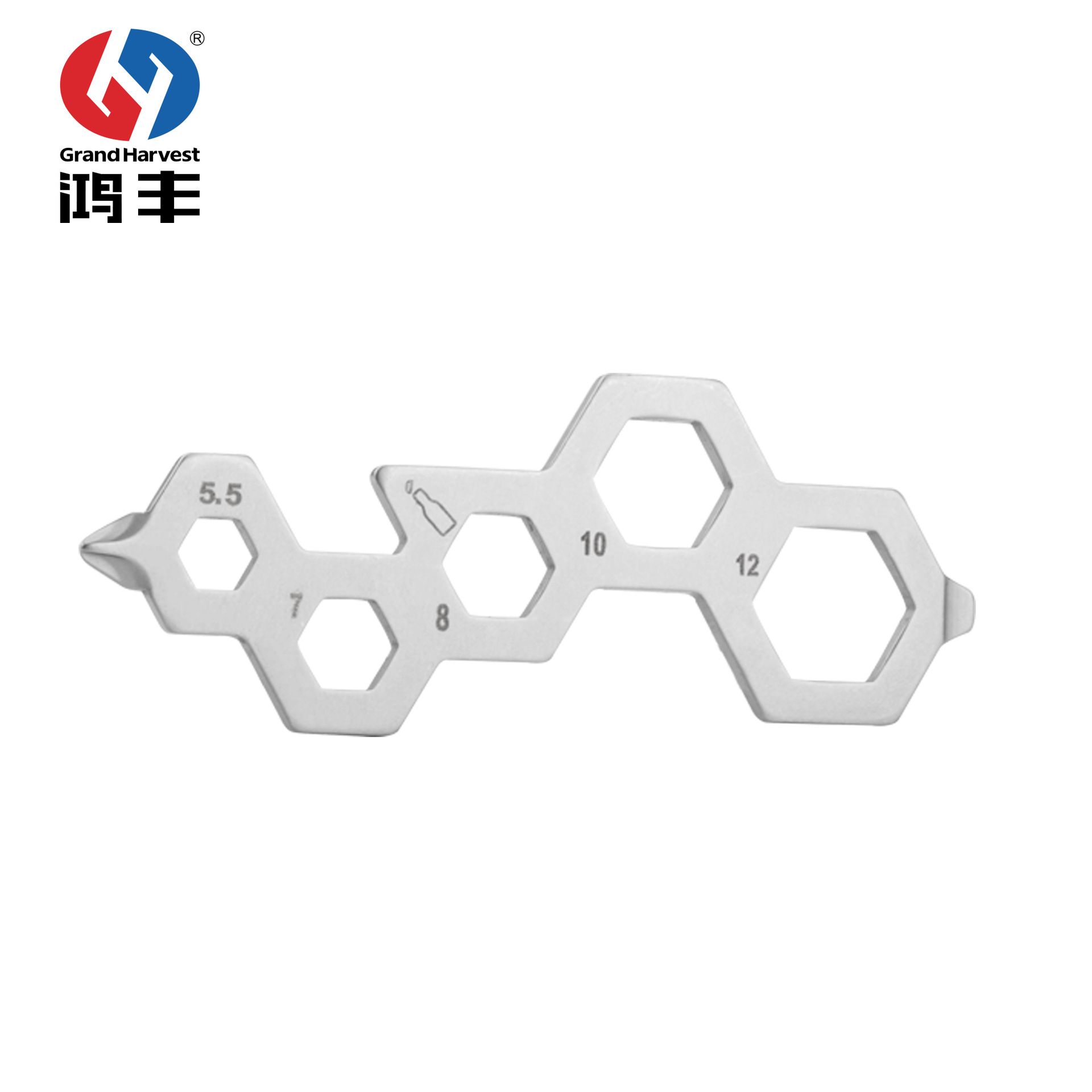 鸿丰精冲不锈钢开瓶器螺丝刀扳手四合一挂件精冲多功能EDC小工具