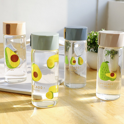 fresh Avocado glass Korean Edition personality Trend Water cup originality lovely Portable student lovers glass