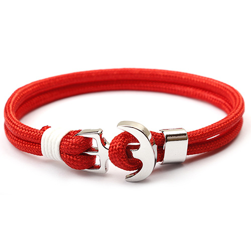 Men's Gender Simple Style Anchor Alloy Rope Layered Men's Bracelets Men Cuff & Bangle