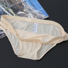 Men's briefs T underwear ice silk breathable skin-friendly quick-drying ice-feel low-waist sexy summer ultra-thin transparent cross-border
