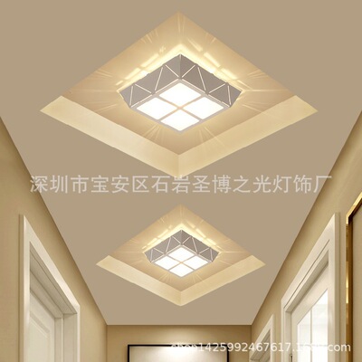 现代led铁艺过道灯客厅嵌入式一体灯具调光走廊灯辅助吸顶灯明装