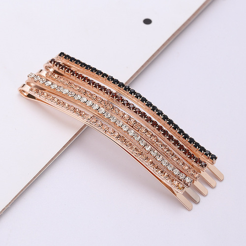 Foreign trade hairpin combination, multi-color Korean style hair accessories, long hairpin jewelry, rhinestone hairpin, one-word clip