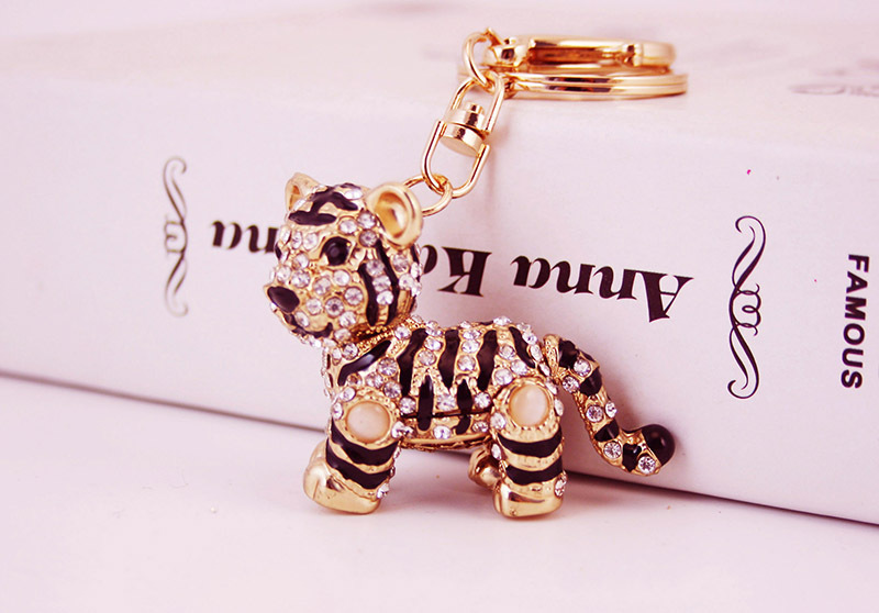 54g Weight Travel Occasion Alloy, Metal Material Tiger Pattern Unisex Gender Zodiac Little Tiger Keychain 6