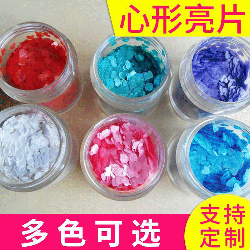 Nail glitter matte heart-shaped nail art glitter mix set, DIY nail art with crystal glitter.
