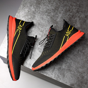 夏季新款男鞋男士透气运动鞋内增高单鞋飞织休闲鞋男厂家一件代发