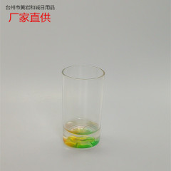 アクリルのまっすぐな桶の杯の取っ手がない透明なまぶしさの五角形の星の底の環境保護のファッションの簡単なメーカーは直接供給します。