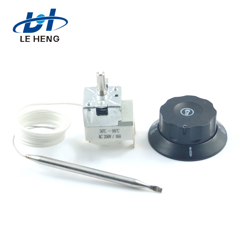 控制水箱温度0-40度温控器WHD-40F塑料黑色正方向旋钮控温仪