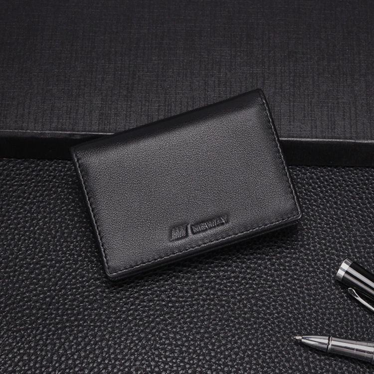 Men's leather card holder for business cards