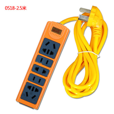 2.5 rice 18 Bore Tail plug mop socket 2500W Pressure engineering construction site connection Manufactor wholesale