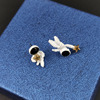 Cute space astronaut, earrings, asymmetrical South Korean goods, Korean style