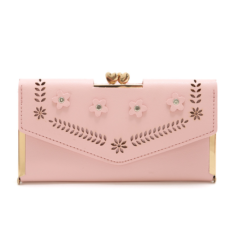 Korean Hollow Flower Long Clutch Bag Wholesale display picture 24
