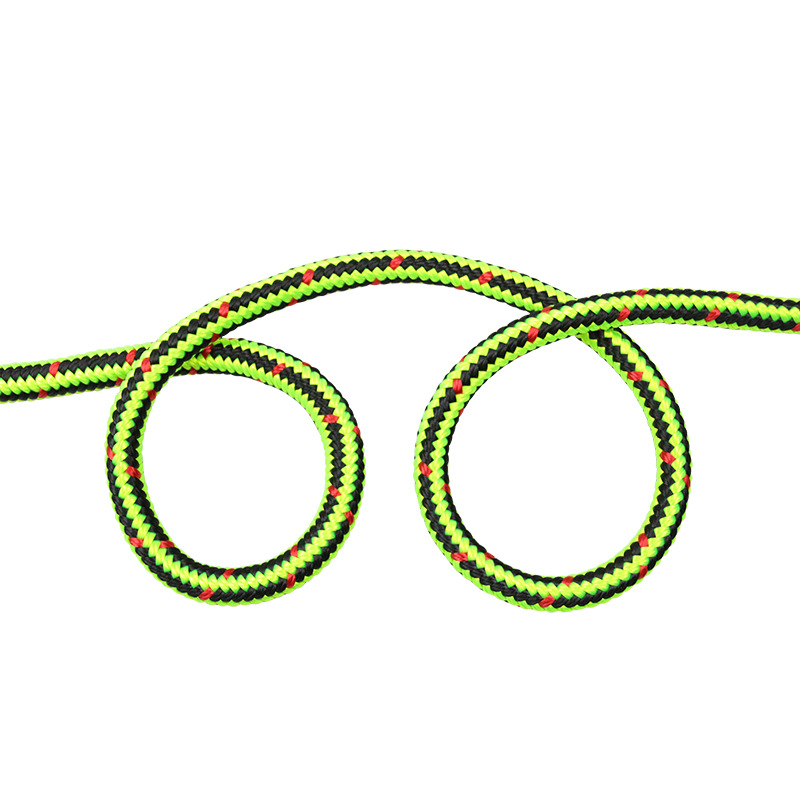 黑绿带红款 定位锚绳/户外攀岩/高空作业装备 十六股编织绳锚绳
