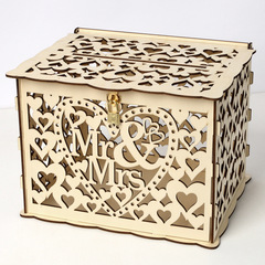 New DIY Wooden Mr. and Mrs. Wedding Gift Name Card Box, Check-in Box, Wooden Wedding Greeting Card Box