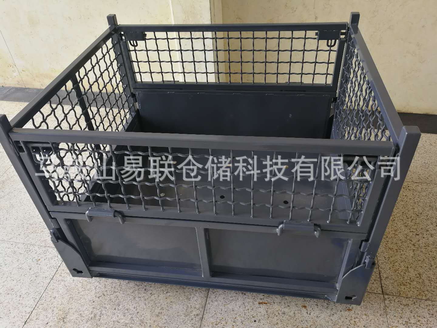 易联Q235材质折叠钢制料箱 南京上海金属铁箱 韩版料箱免费设计