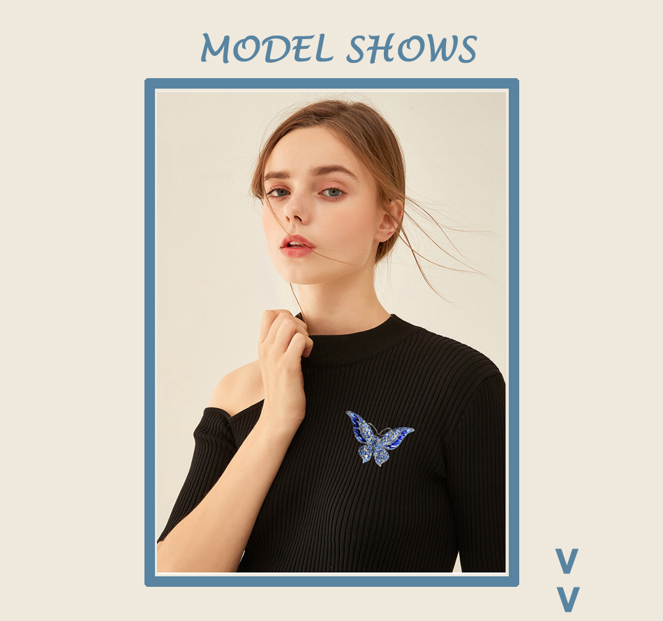 Retro Butterfly Alloy Inlay Artificial Diamond Crystal Women's Brooches display picture 3