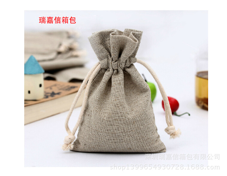 深圳订制亚麻束口袋  |  双边拉亚麻束口袋定制｜束口袋订制