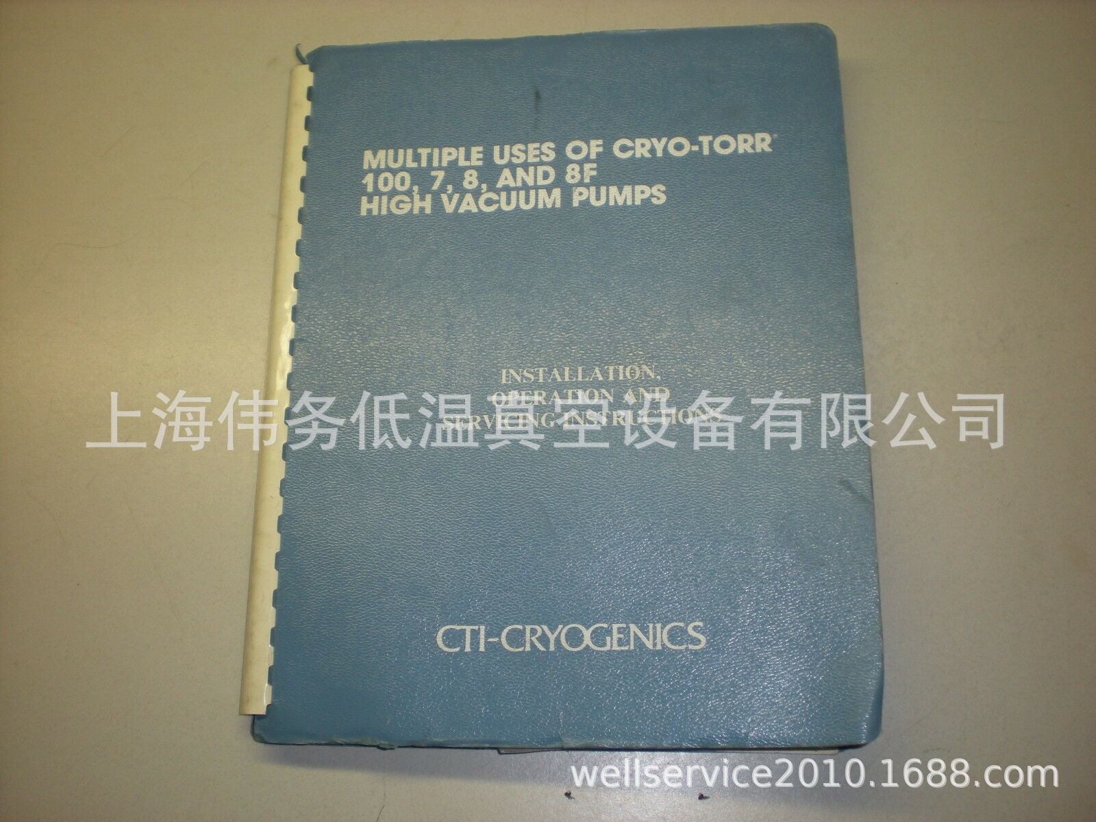 CTI-Cryogenics Manual for Cryo-Torr 100, 7, 8 and 8F Pumps