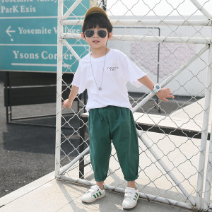 男童夏装套装2020新款洋气短袖两件套男孩上衣韩版中大童帅气潮装