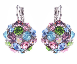 European and American in stock wholesale simple fashion Japanese and Korean European and American hot-selling earrings jewelry colorful ball earrings