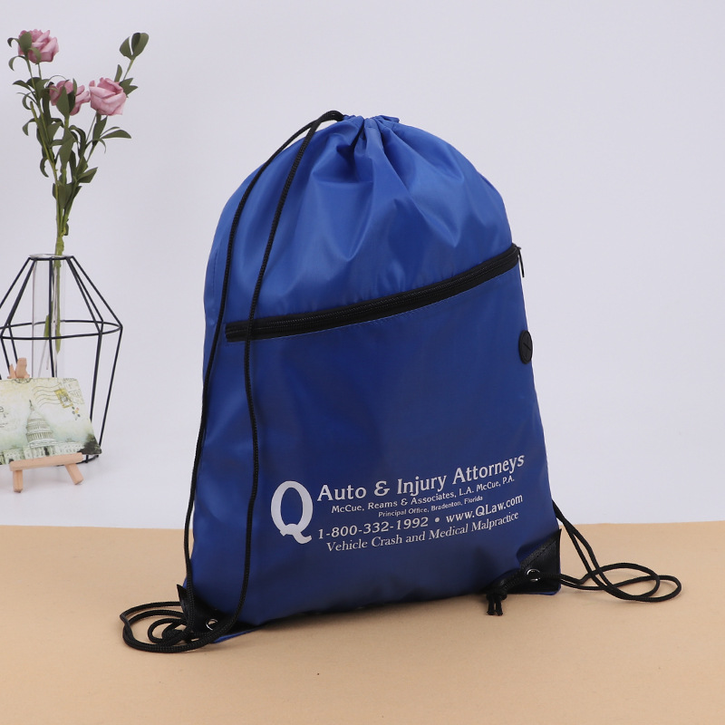 防水涤纶布束口袋定做LOGO 手提抽绳牛津布袋批发 环保拉绳背包袋