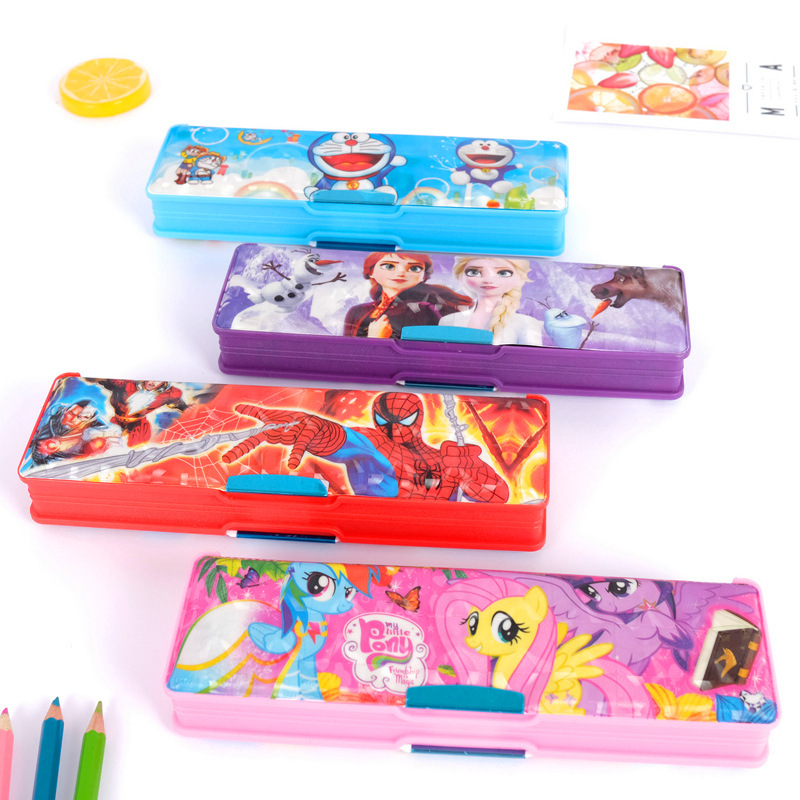 批發雙層卡通鉛筆盒 兒童學生創意文具盒節日禮物獎品文具袋