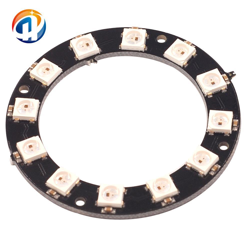 12位 WS2812 5050 RGB LED 内置全彩驱动彩灯 圆形开发板