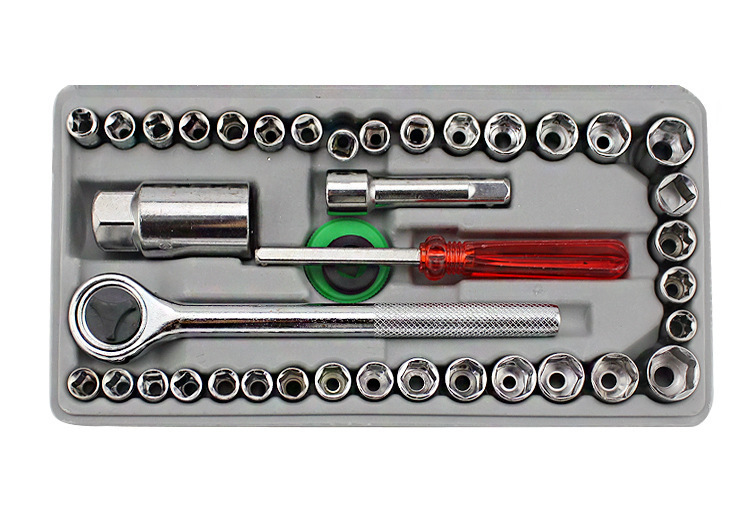 40-piece set of car, motorcycle, electric tricycle, repair tool, socket set, Wrench Set, multifunctional combination