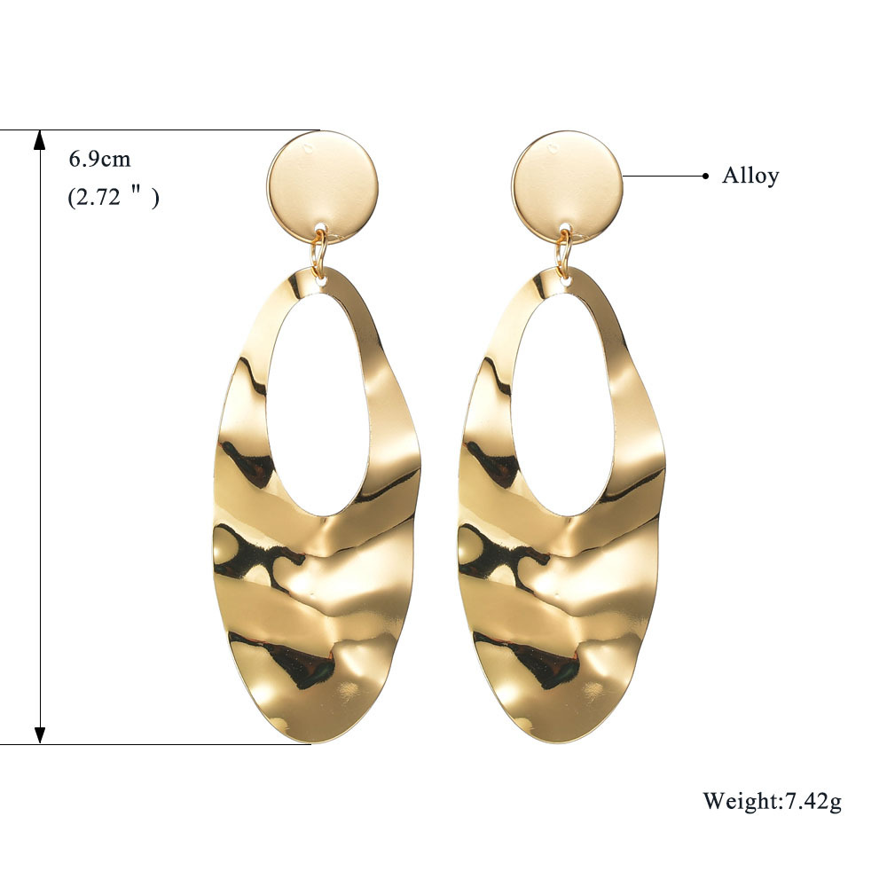 9g Weight No Inlaid Inlay Material Fashion Alloy Leaf Hollow Long Pendant Earrings