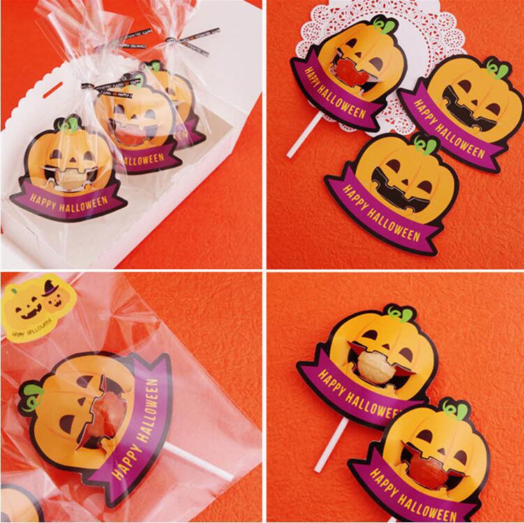 Halloween Citrouille Papier Fête Cartes De Décoration De Bonbons 50 Pièces display picture 3